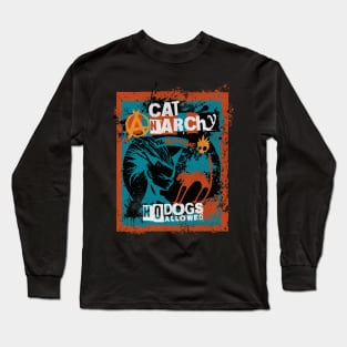 CAT ANARCHY - ORANGE & TEAL Long Sleeve T-Shirt